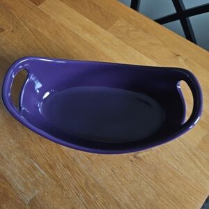 Rachael Ray Plum Purple Ceramic Oval Baking Dish with Handles - 1.25 Quart